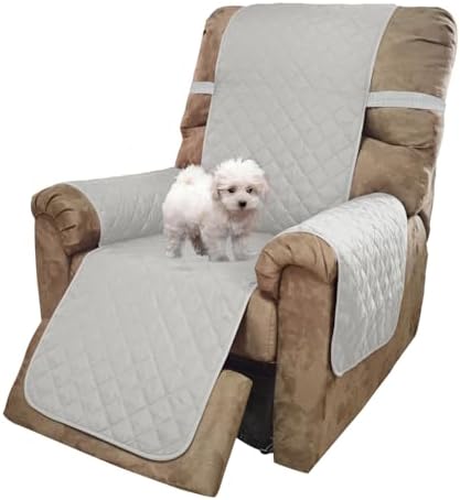 U-NICE HOME Reversible Recliner Chair Covers, Light Grey by U-NICEHOME