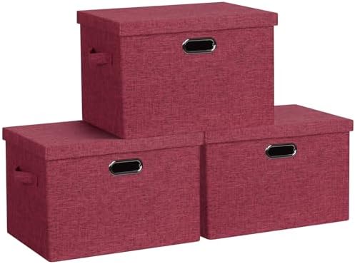Storage Bins with Lids Fabric Closet Organizers Cubes Office Organization by GraciadecoStorage