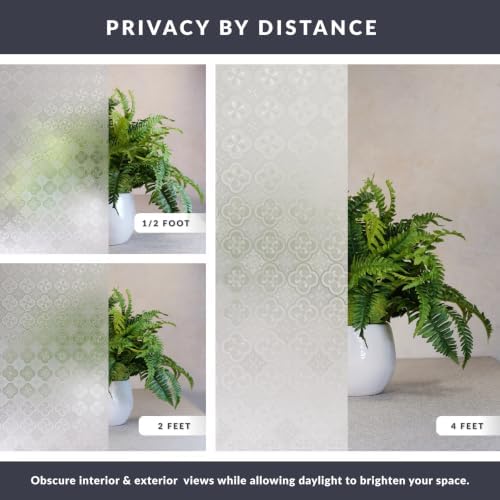 Clover Window Privacy Film by Artscape - Decorative Textured Glass Design, Static Cling, Blocks Views, Not Light, UV Protection, Non-Adhesive Water-Applied Installation - 23.62 x 72 Inch - Image 4