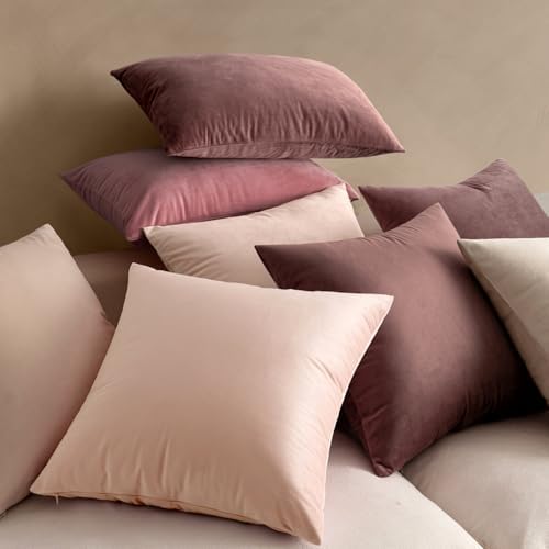 MIULEE Velvet Throw Pillow Covers 20x20 Inch Pack of 2 Pink - Image 4