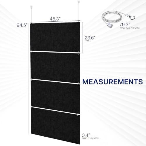 VIVO Black 45 x 95 in Acoustic Modular Hanging Panels, PP-C45B - Image 2