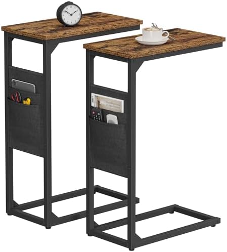 TUTOTAK C Shaped End Table, Side Table for Couch, Sofa Table by ChoosetutotakFurnitureBuildYourCozyHome