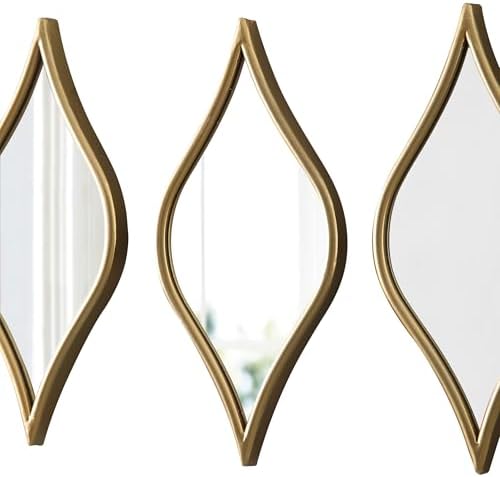 Decorative Tear Drop Gold Mirror Wall Decor 6 X 15 Inch, Set of 3 - Image 6