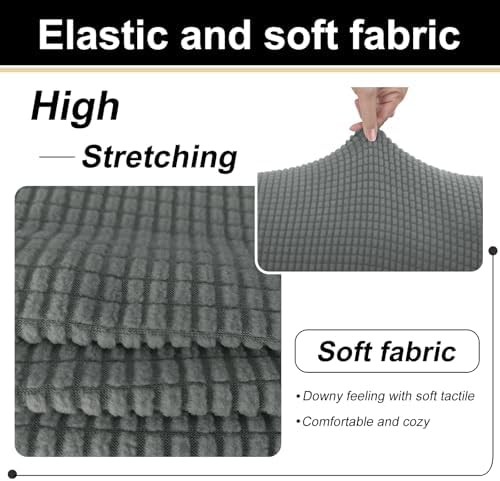 U-NICE HOME 2 Pieces Chair Covers Stretch Chair Slipcover, Grey - Image 6