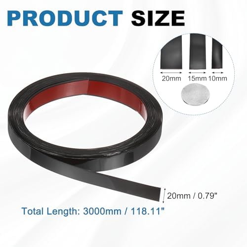 uxcell Black Peel and Stick Molding Trim, 0.8 Inch x 9.8 ft Self-Adhesive Mirror Tape, Flexible PVC Border Strip for Wall Decoration Tile Edge Ceiling Floor Frame Furniture Decoration - Image 2