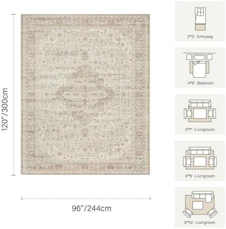 Rugxara 8x10 Area Rugs,Large Rugs for Living Room(Beige) - Image 2
