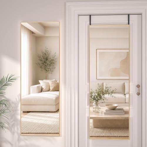 Hasipu Door Mirror Full Length, 51 x 16 Inch Full Body Wall Mirror Over The Door Hanging Mirror for Bedroom, Living Room, Cloakroom by Whatssuitableisthebest