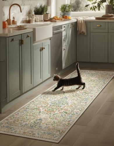 Washable Runner for Hallways Kitchen Rug: 2'6"x8' Runner Rugs Stain Resistant Non Slip Low Pile Soft Carpet Runners Rug for Entryway Indoor Kitchen Hallways Bedroom Beside Laundry Room by palohom