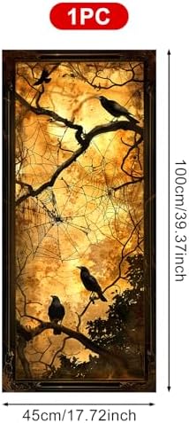 HOMETITUTE Halloween Raven Spider Privacy Window Cling 17.7x39.3 PVC - Image 3