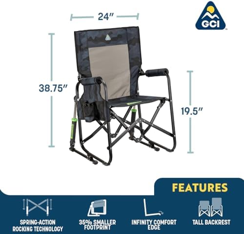 GCI Outdoor Stowaway Rocker - Stealth Camo - Image 2