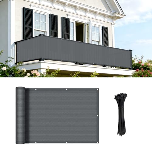 COOLBOYS 3'x25' Dark Grey Balcony Privacy Screen Fence Cover for Outdoor by Havecooltimewithyourboys