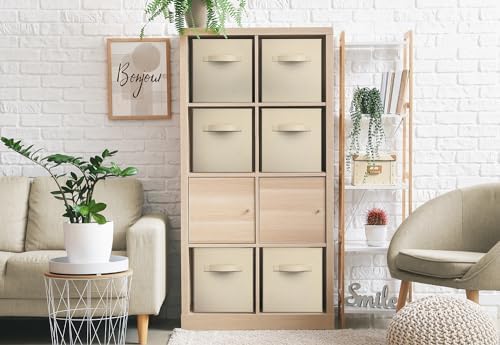 Sorbus Fabric Storage Cubes, 6-Pack Foldable Bins (13 Inch, Beige) - Image 2