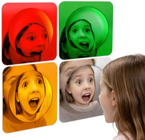 Acrylic Distortion Mirror Set for Photography - 4 Pack Funny Magic Mirror for Creative Portrait Video Effects, Unbreakable Prop for Photographers Content Creators by Unknown