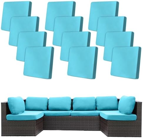 12 Pcs Outdoor Cushion Covers, Patio Sofa Cushion Covers Replacement by BIETYONE