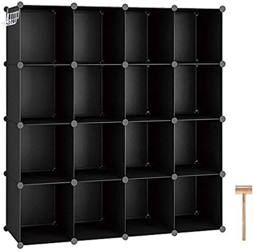 C&AHOME 16 Cube Storage Organizer Cube Shelves Units Storage Cubes, Black by CAHOME