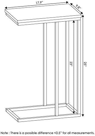 Furinno CAMNUS C-Shape Metal Frame Side Table, Easy Assembly, Americano - Image 3