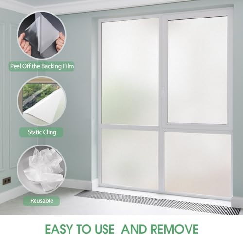 STATINT Frosted Glass Privacy Window Film UV Blocking, 55.1in x 16.4ft - Image 6