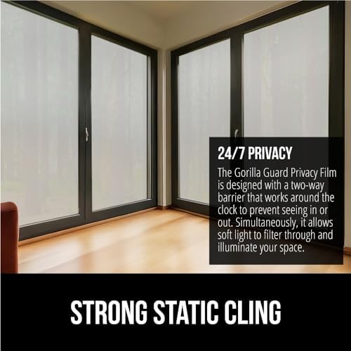 Gorilla Guard Window Privacy Film, Two Way Sun Blocking, 17.5x78.7 Frosted - Image 3