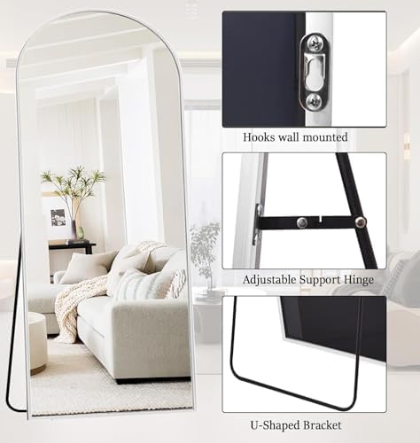 Rowjut Large 71"x30" Arched Full Length Mirror White Floor &Standing for Bedroom &Living Room & Wall Mounted Mirror Full Body Mirrors Hanging or Leaning. - Image 4