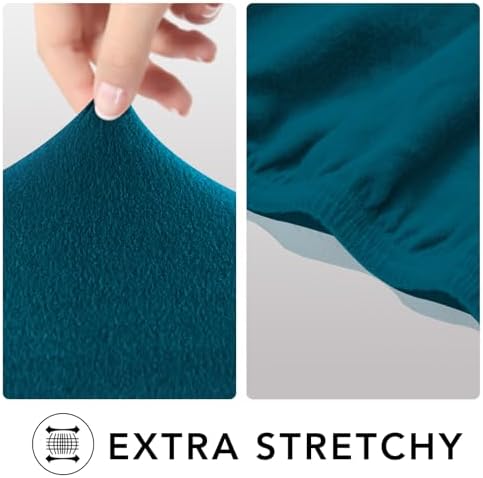 PureFit Super Stretch Sofa Slipcover – Spandex Non Slip Soft Couch Sofa Cover, Washable Furniture Protector with Non Skid Foam and Elastic Bottom for Kids, Pets (Oversized, Peacock Blue) - Image 3