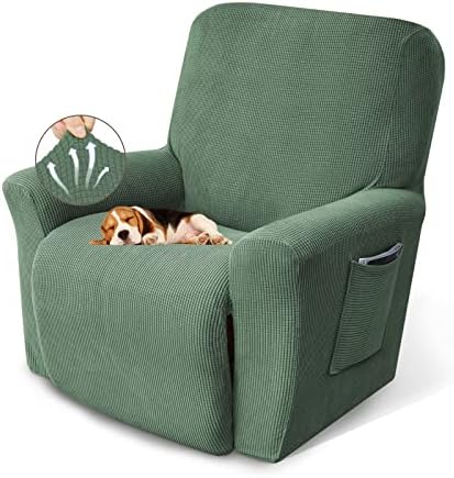 KEKUOU Recliner Chair Covers, 1-Piece Lazy Boy Recliner Cover,Greyish Green by KEKUOU