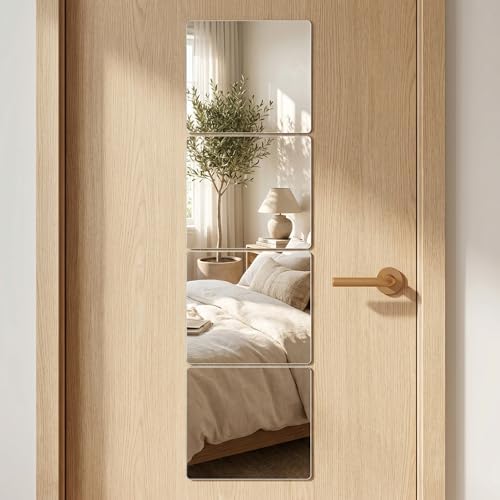 Mirror Tiles, 4 Pack 8 x 8 Inch Acrylic Mirror, Stick on Mirror Squares and Mirror Stickers, Shatter-Resistant Mirrors for Wall, Mirror for Classroom and DIY Mirror Wall Decor - Image 6