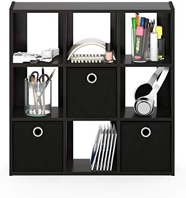 Furinno Simplistic 9 Cube Storage Organizer, Bookcase Shelf, Espresso - Image 4