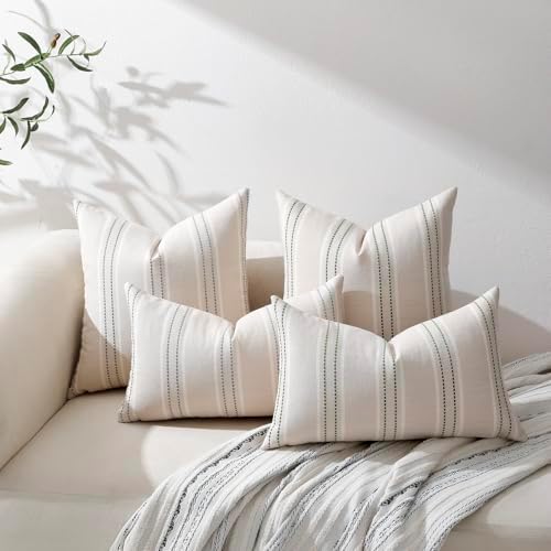 Hckot Grey Decorative Throw Pillow Covers 18x18 Set of 2 Boho Pillow Covers - Image 5