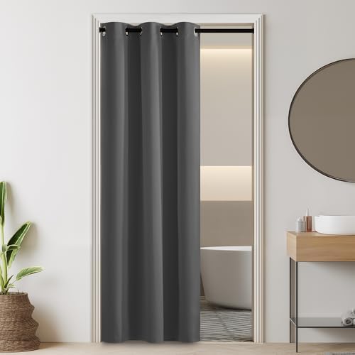 RYB HOME 100% Blackout Door Curtain for Doorway Open Closet Bedroom Kitchen by RYBHOME