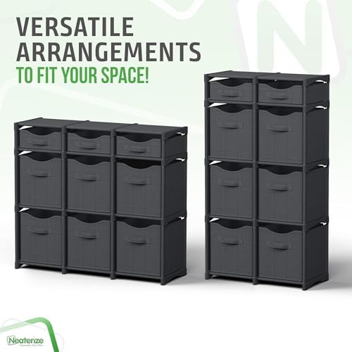 Cube Storage Organizer with Storage Bins Included - The Perfect Closet Organizers and Storage Solution. Includes 9 Storage Cubes, Great For Toy Storage, Closet Storage, Clothes Storage (Dark Grey) - Image 5