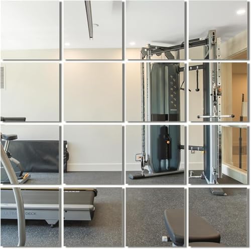 Delma Frameless Mirror Tiles 12"x10"x16 Pcs Wall Mounted by Delma