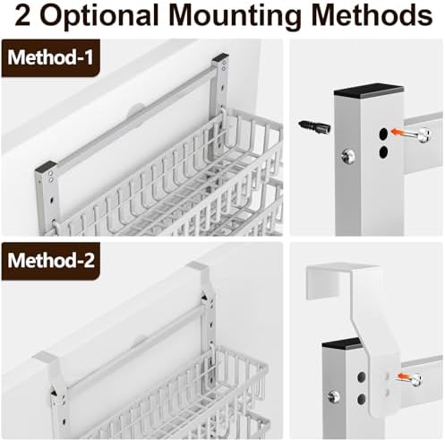 POKIPO 9 Tier Over The Door Pantry Organizer, 2 in 1 Wall Mount or Hanging Spice Rack with Adjustable Deep Basket, Heavy-Duty Seasoning Organizer and Storage for Kitchen Cabinet Closet Bathroom - Image 3
