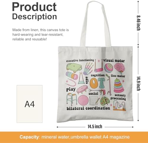 Occupational Therapy Canvas Tote - Mental Health, OT Appreciation Bag for Women - Image 6