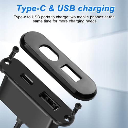 XMSJSIY USB USB C Desk Power Grommet Outlet 5V/2A USB/Type-C Embedded - Image 4