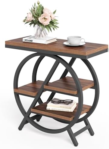 LITTLE TREE Industrial End Table, Narrow Side Table by LITTLETREE