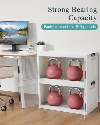 OlarHike 97QT Storage Bins with Lids for Closet, Garage, Shelves, 5 Pack - Image 6