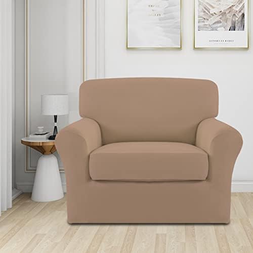 Easy-Going 2 Pieces Stretch Sofa Slipcover for Armchair Washable - Image 2