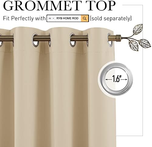 RYB HOME Extra Long Curtains for Home Theater Office Backdrop Dining Room - Image 2