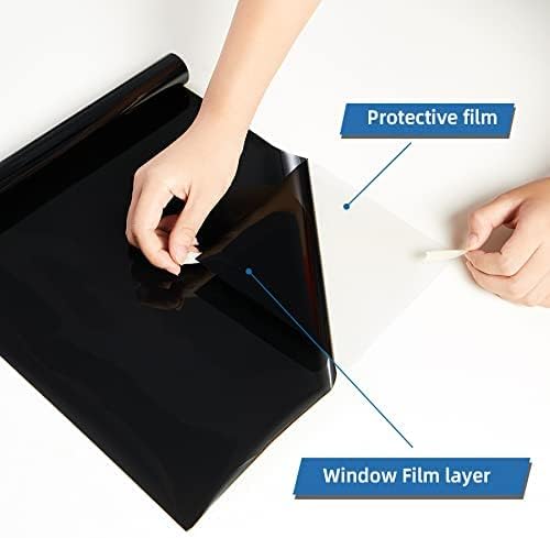XIAWEI One Way Window Privacy Film with Tools, 23.6In×16.4Ft, Cosmic Black - Image 6