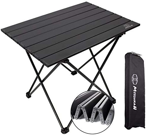 MSSOHKAN Camping Table Folding Portable Camp Side Table Aluminum Lightweight Carry Bag Beach Outdoor Hiking Picnics BBQ Cooking Dining Kitchen by MSSOHKAN
