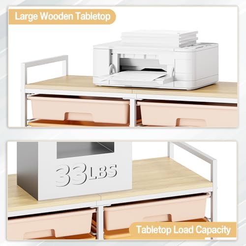 TOOLF 12 Drawers Rolling Storage Cart with Wooden Top for Classroom,Rainbow - Image 6