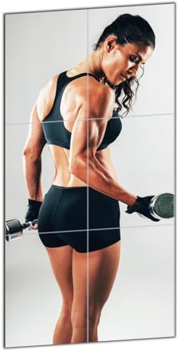Mirrors Tiles 6 PCS 17.9" L x 12" W Gym Mirrors Wall Mounted Mirror Bendable Acrylic Frameless Full Length Mirror Tiles for Home Gym Bedroom Door & Bathroom by MACHOOSE