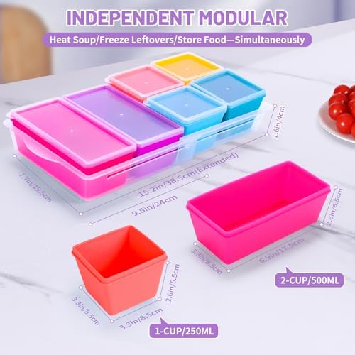 Gemice Silicone Freezer Molds with Lids, 6-Pack 1-Cup & 2-Cup - Image 3