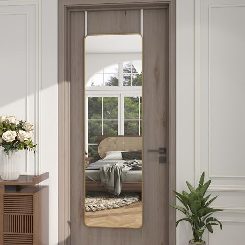 48"x 14" Full Length Door Mirror, Over the Door Mirror, Gold - Image 3