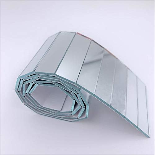 1/2" x 2" Adhesive Mirror Tile Row Real Glass Rectangular Mirror Sticker for Craft Projects - Image 2