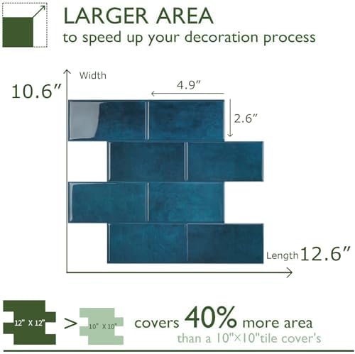 STICKGOO 10-Sheet Subway Tile Peel and Stick Backsplash, Self Adhesive Vinyl Wall Tiles, Stick on Backsplash for Kitchen and Bathroom(Thicker Design) - Image 2