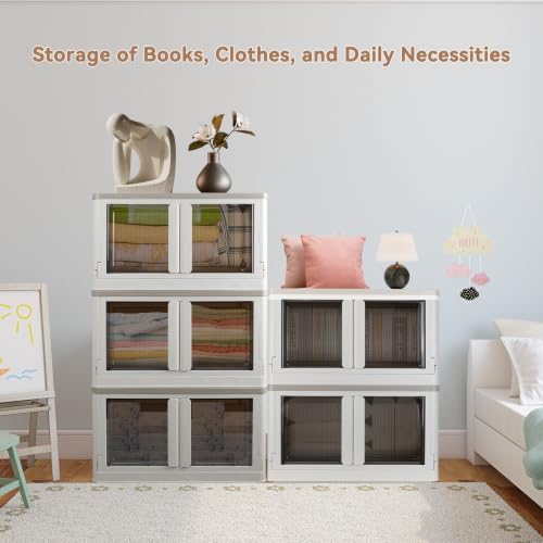 Storage Bin, Cabinet with Lids, Extra Large, Useful Box, 19 Gallon (72L) Capacity, Foldable, Plastic, Underbed or Countertop Use, Excellent Home Organizer - Image 7