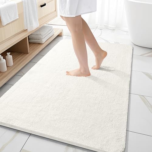 OLANLY Large Bathroom Rugs 59x35, Extra Soft Absorbent Chenille Bath Rugs by OLANLY