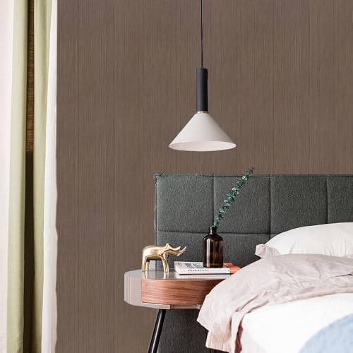 Brown Grasscloth Peel and Stick Wallpaper A Set of 23.6" X 480" Self-Adhesive Texture Contact Paper Faux Grasscloth Removable Wallpaper for Cabinets Counter Top Shelf Liners - Image 2
