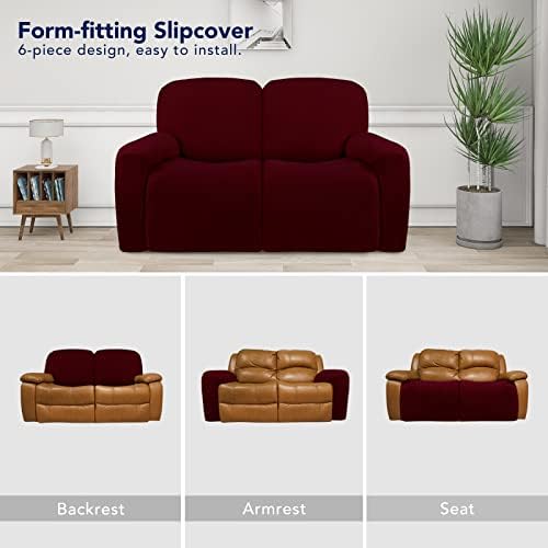 PureFit Super Stretch Loveseat Recliner Sofa Couch Cover with Pocket - Image 4
